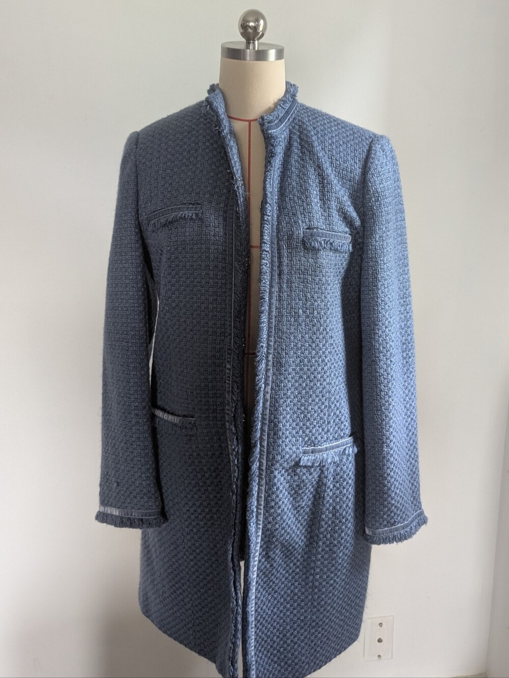 Sag Harbor Light Blue Textured Pea Coat